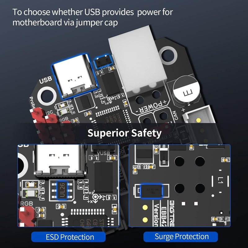 BIQU BIGTREETECH EBB42 CAN Bus with MAX31865 Adapter Board Hot End PCB Board Filament Break Blockage Detection for 42 Stepper Motor Extruder Nozzle Head Tool for Blv Ender 3 for Klipper Support PT1000 - Image 5